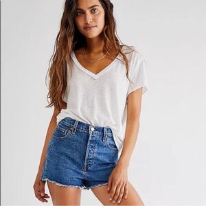 Levi's Classic Ribcage Blue Jean Shorts